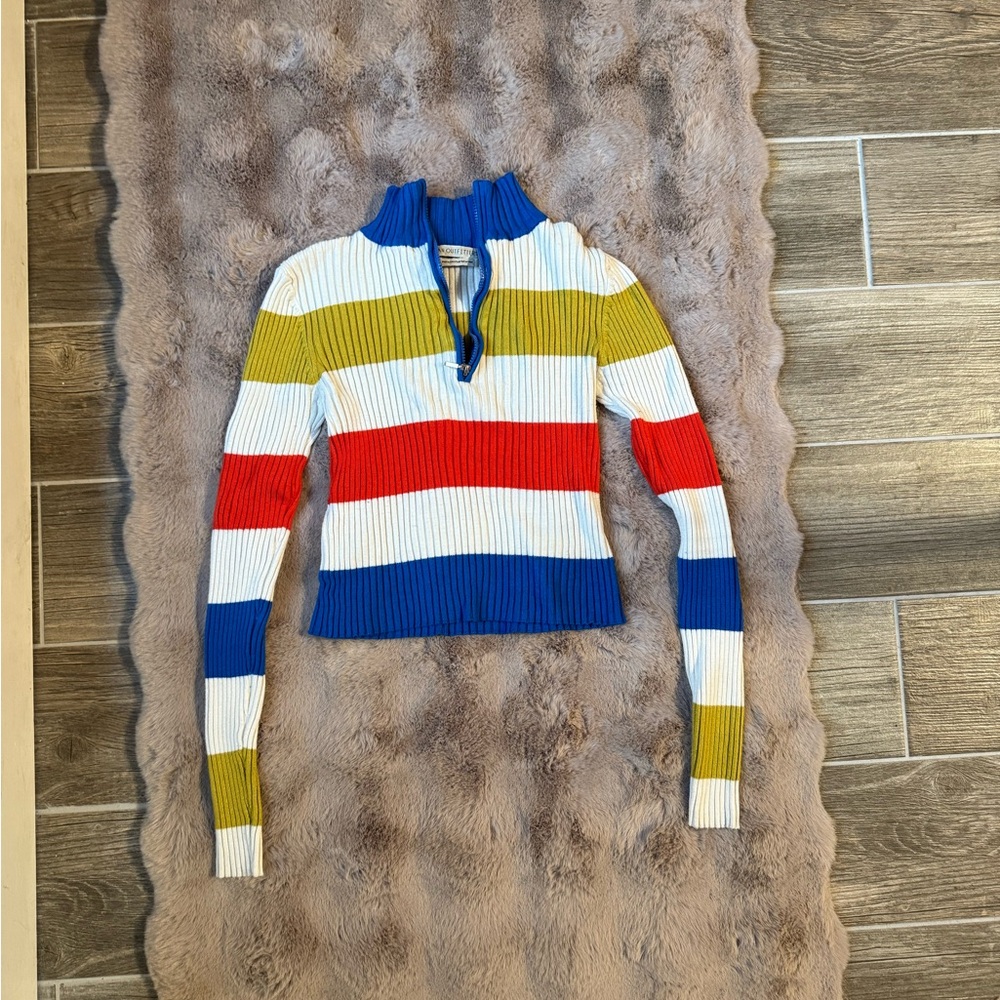 Urban Outfitters striped quarter zip, size small